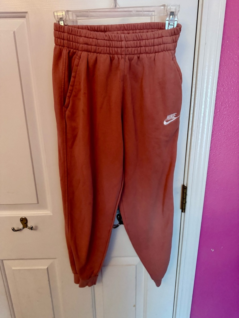Nike Kids Rust Orange Fleece Joggers